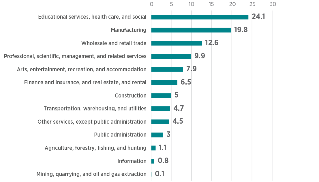 Figure 3. Industries Distribution in Michigan, 2020–2024